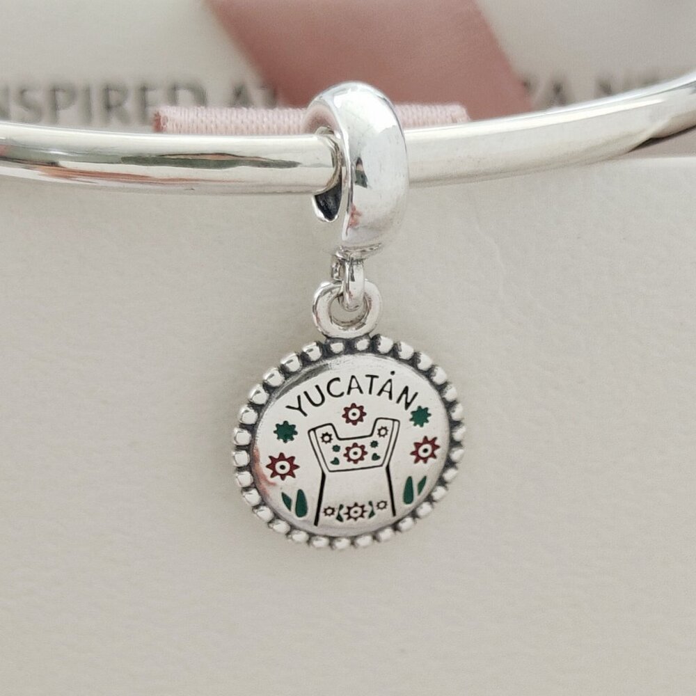 Pandora Yucatan Quintana Roo Dangle Charm Mayan World Pendant S925 Silver - Picture 7 of 8